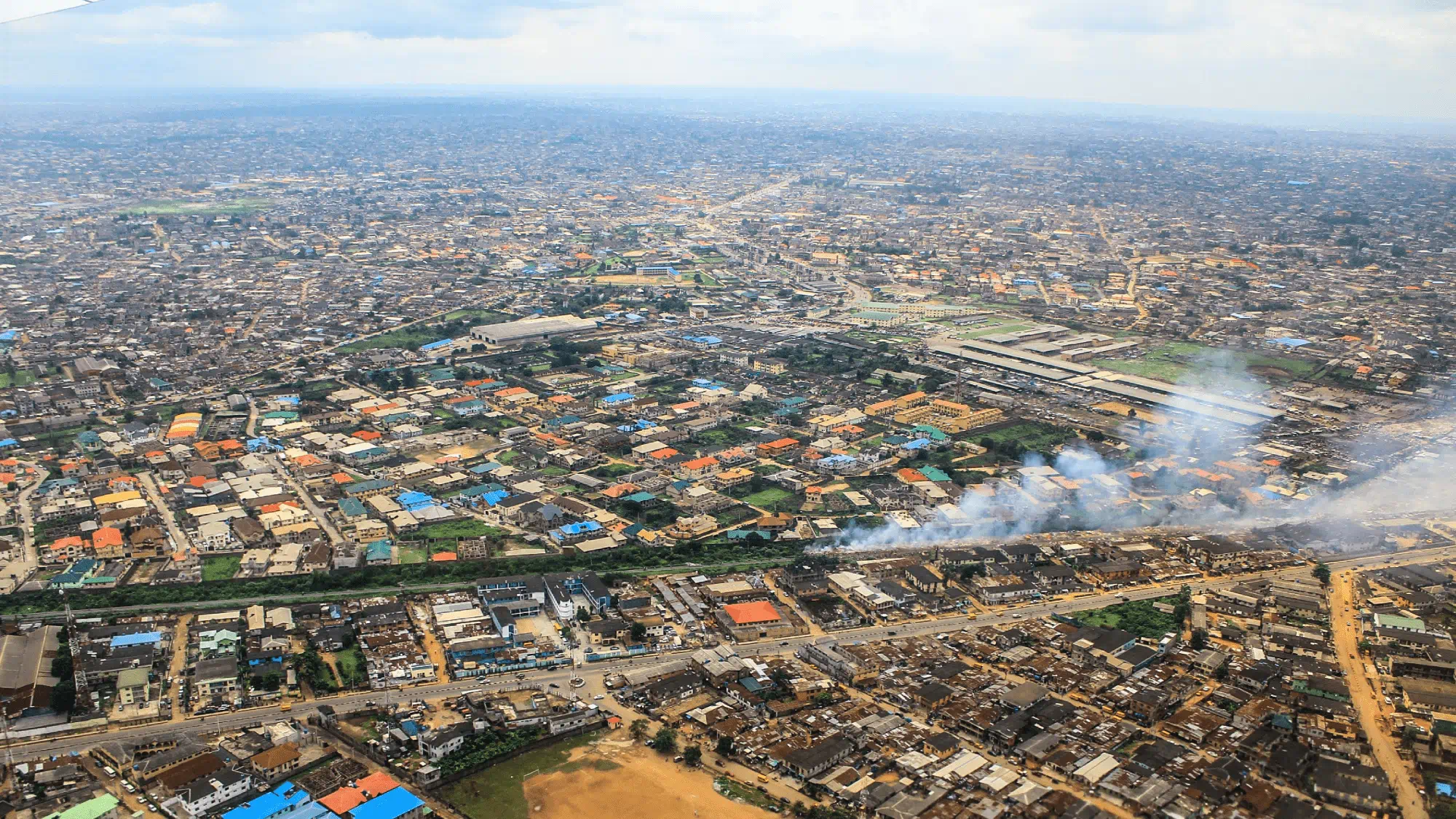 Aerial view of Dar es Salaam. 