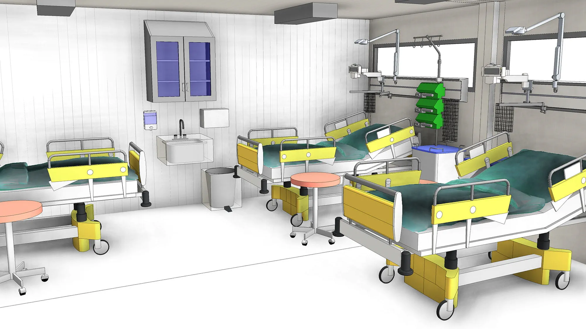 The ‘plug-in’ hospital: This is a ready-to-use, modular designed, field hospital that can be attached to existing healthcare infrastructure. 