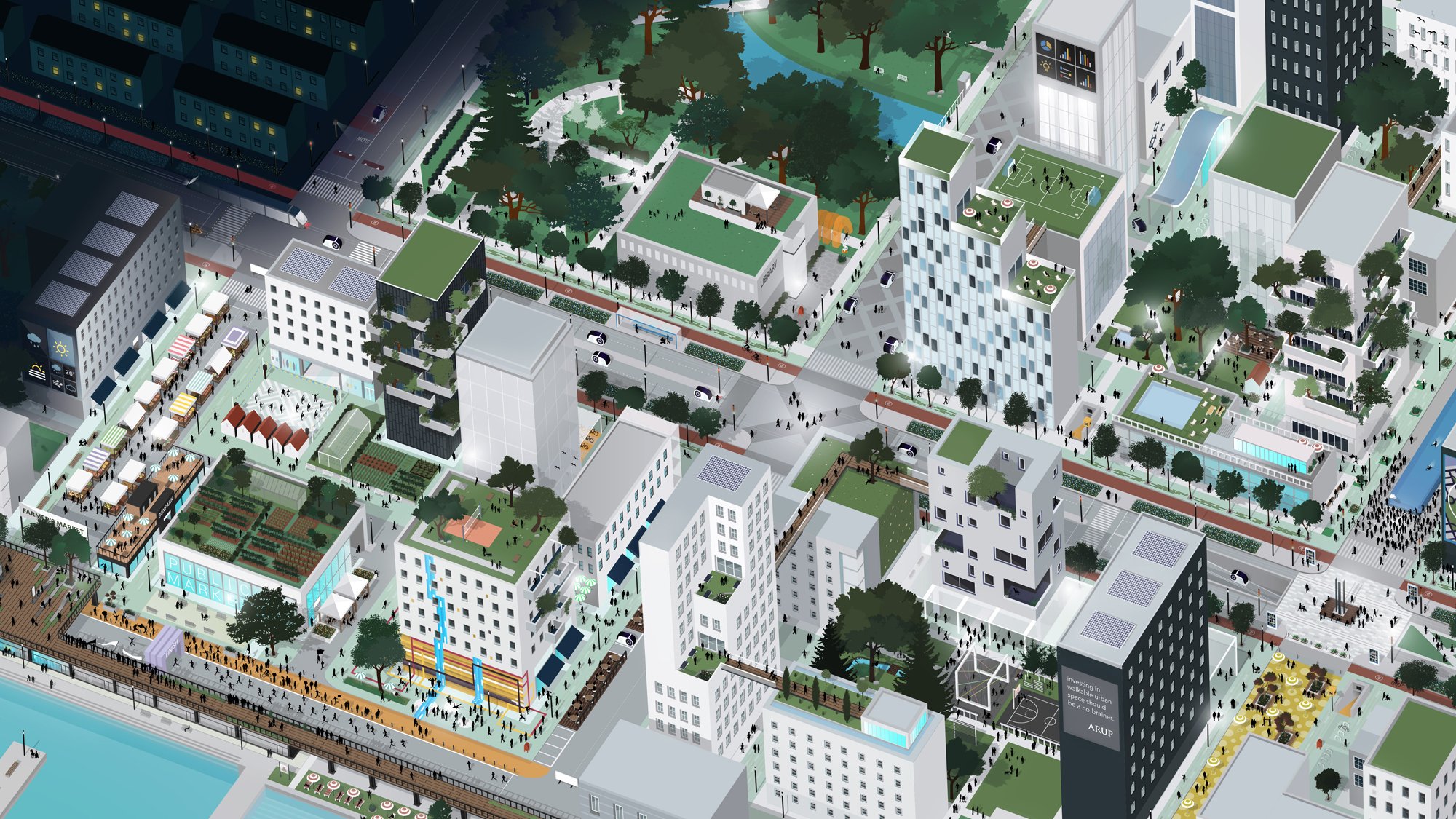 Artist's impression of a walking city. Credit: Arup.