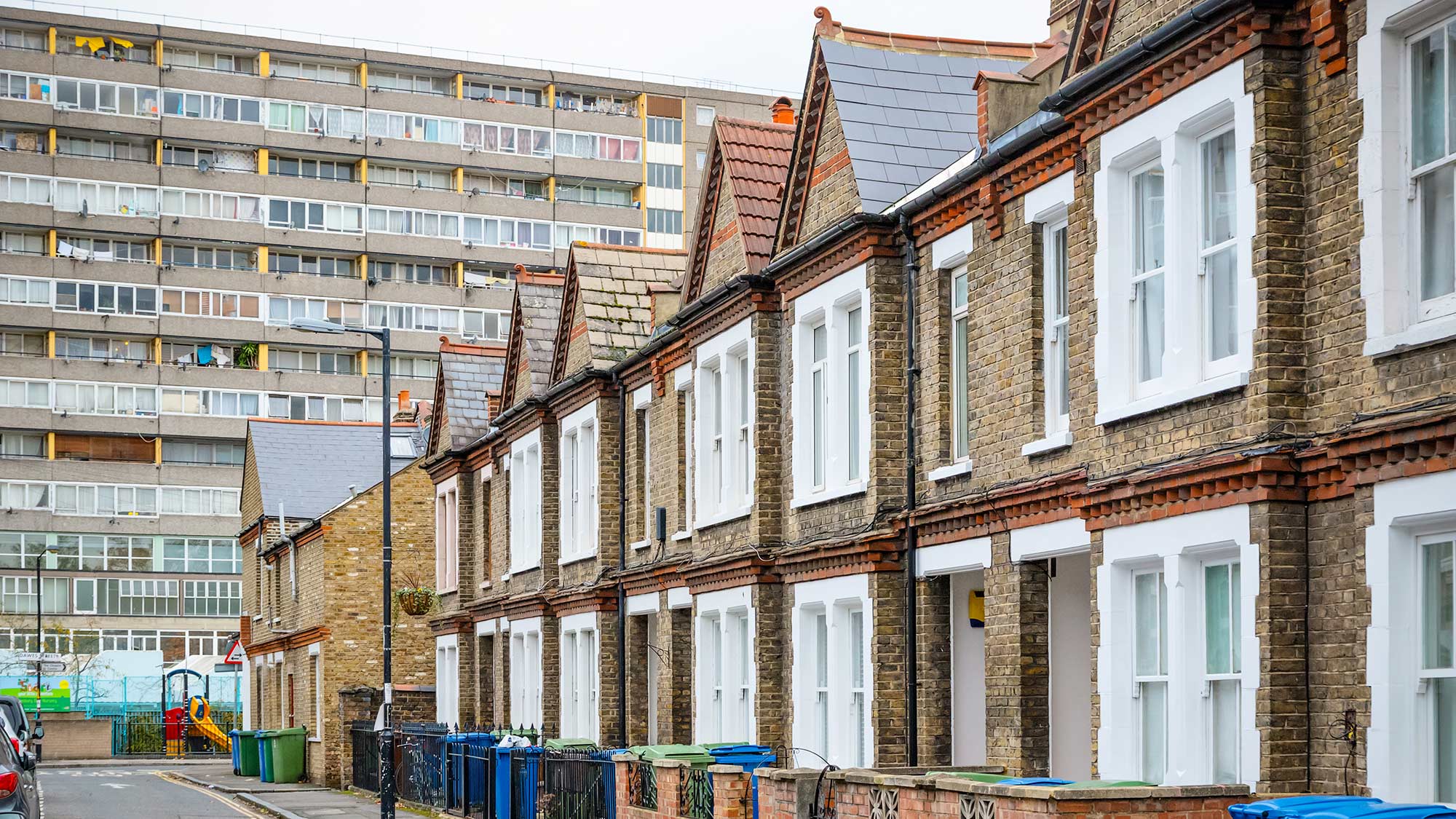 Retrofitting homes: English terraced houses and tower block
