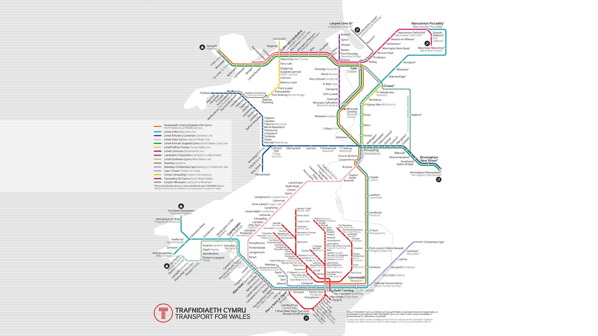 Transport for Wales Network Map