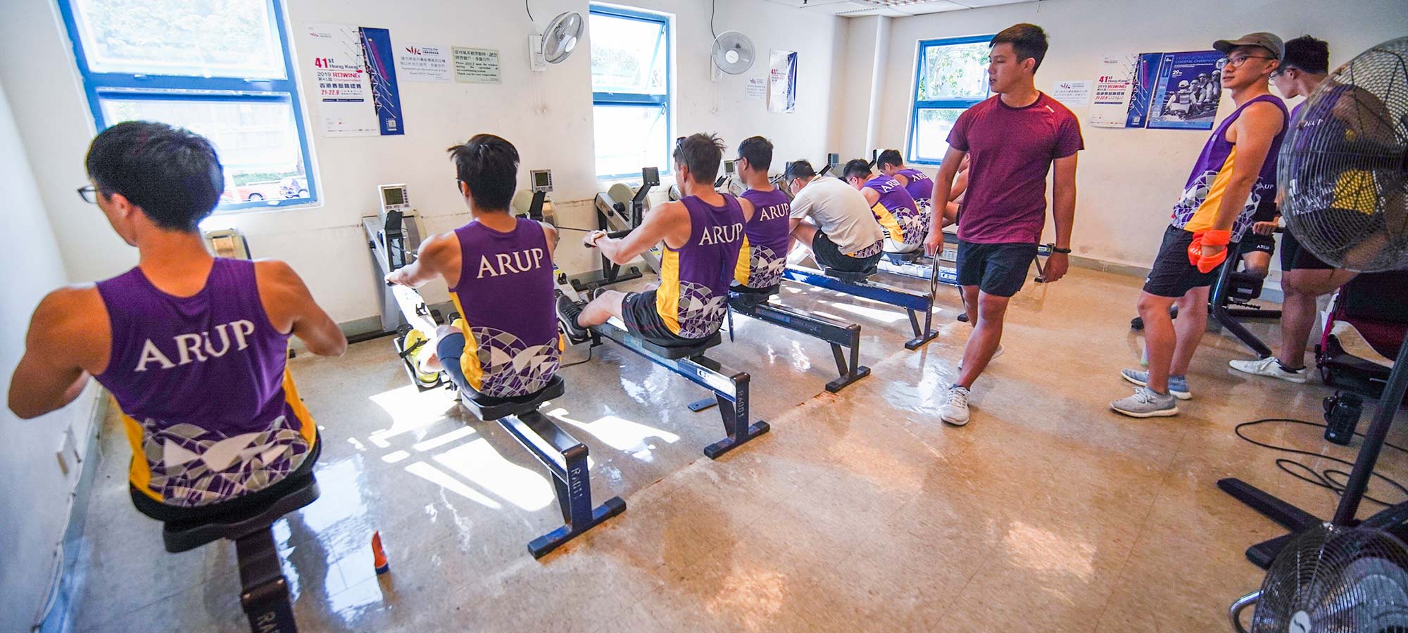 Training with the Hong Kong rowing team