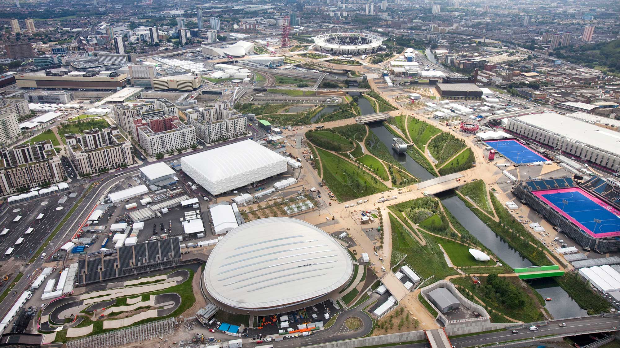 Stratford Olympic site from the air