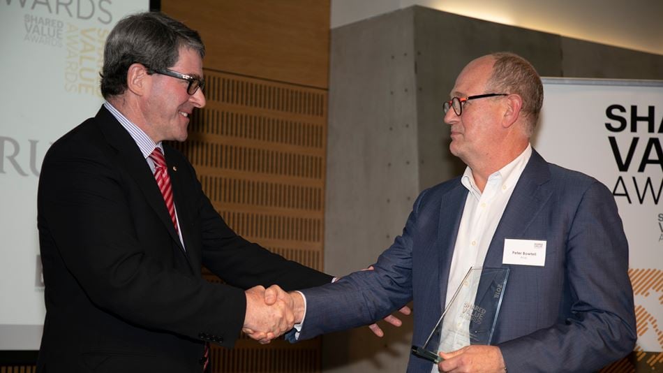 Arup's Peter Bowtell accepts the Shared Value Award
