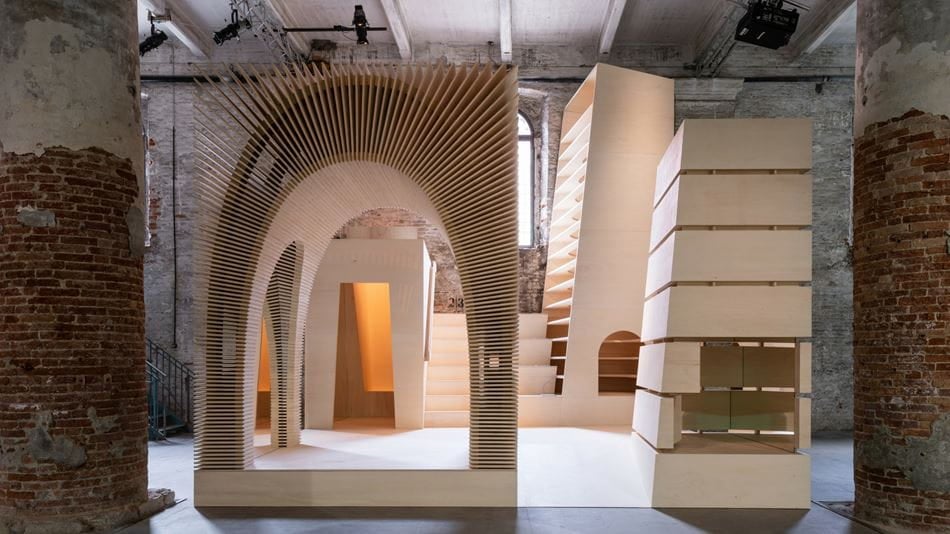 Alison Brooks Architects - ReCasting, 2018 - CNC milled Poplar plywood, carbon steel screws, timber sealant, mirrors