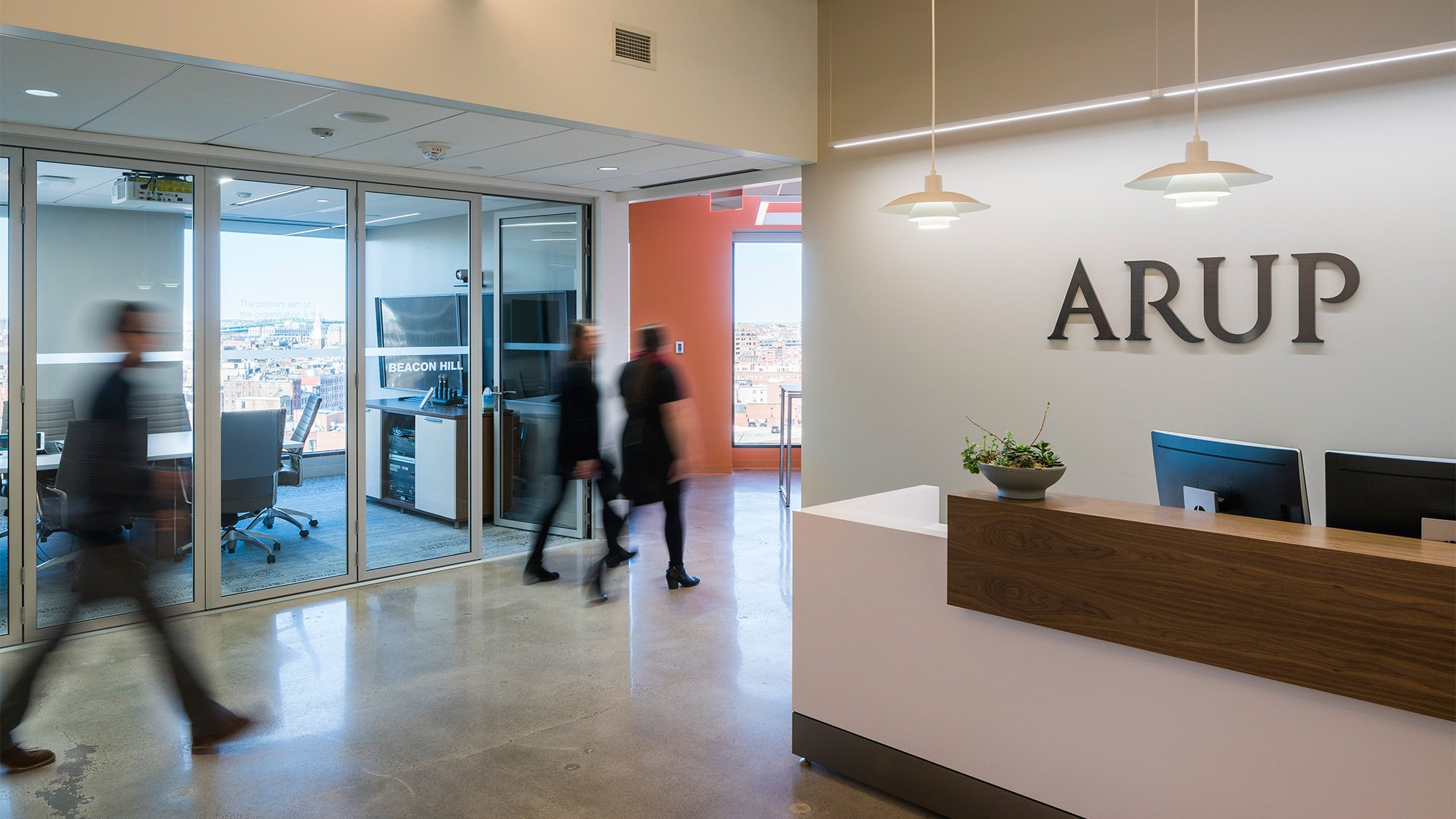 The lobby of Arup's new Boston office. Credit Darrin Scott Hunter.
