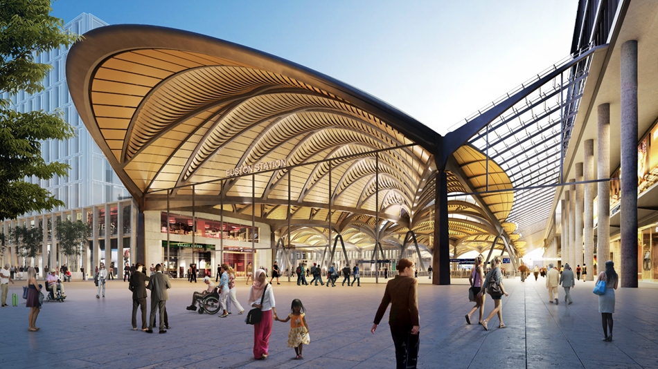 Rendering of the new Euston Station