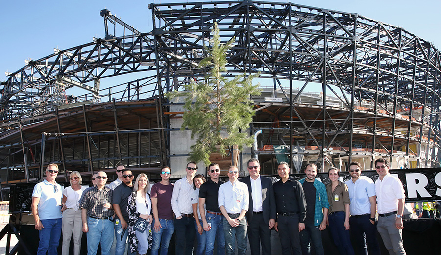 The design team at the topping out ceremony