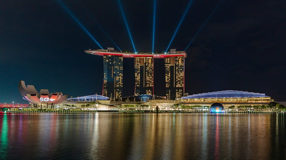 Marina Bay Sands, Singapore, at night 