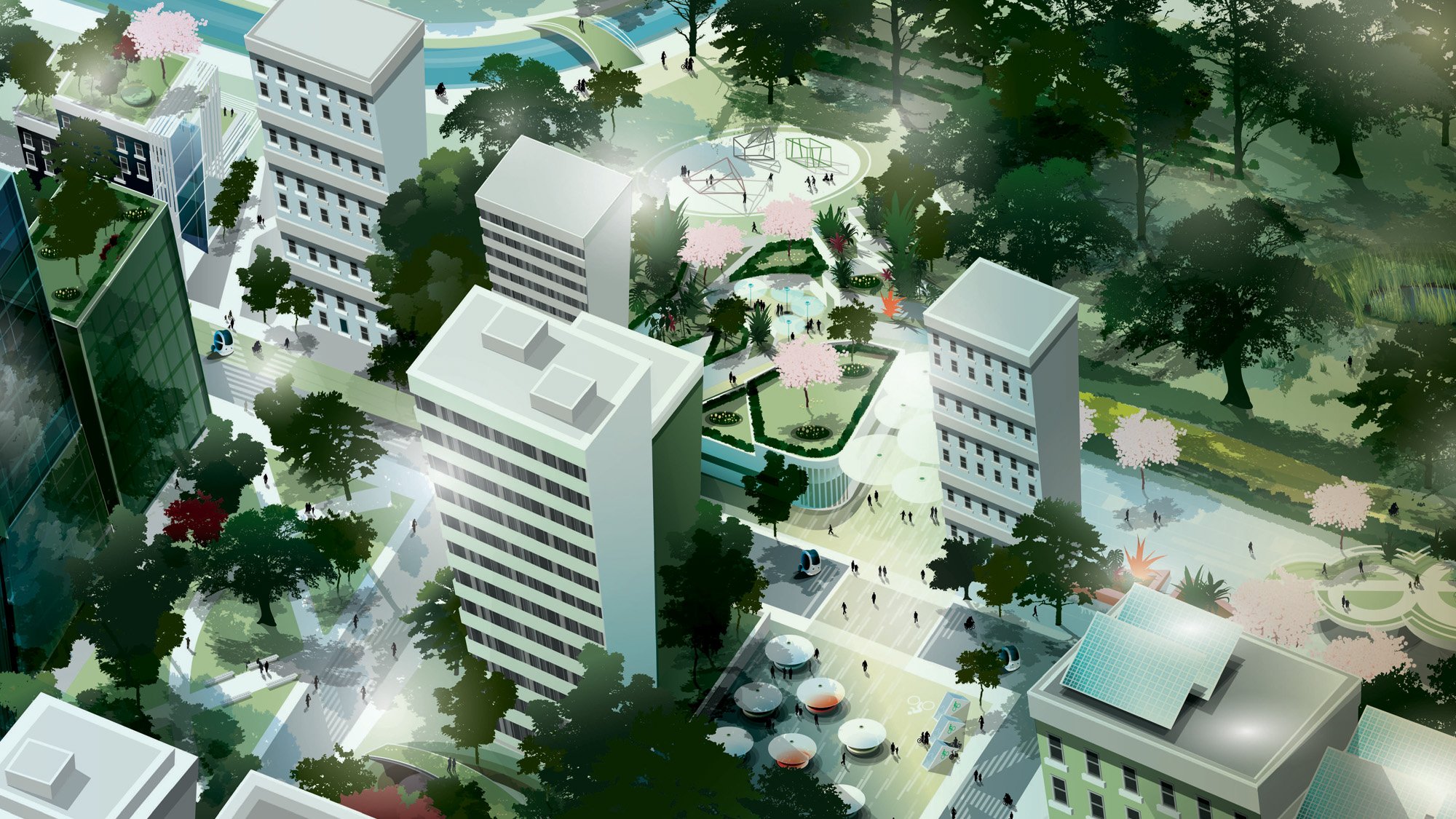 Artist's impression of green infrastructure. Credit: Arup