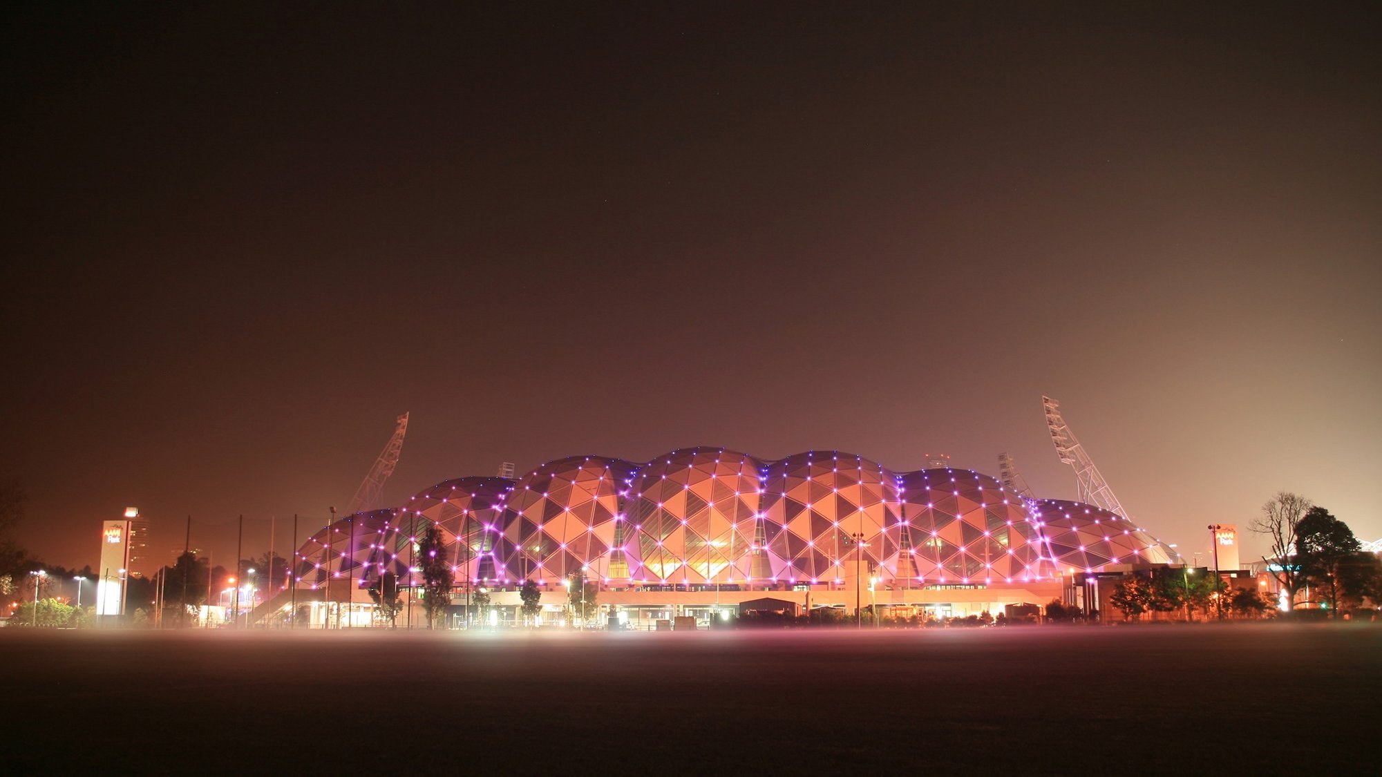 AAMI Park Stadium at night