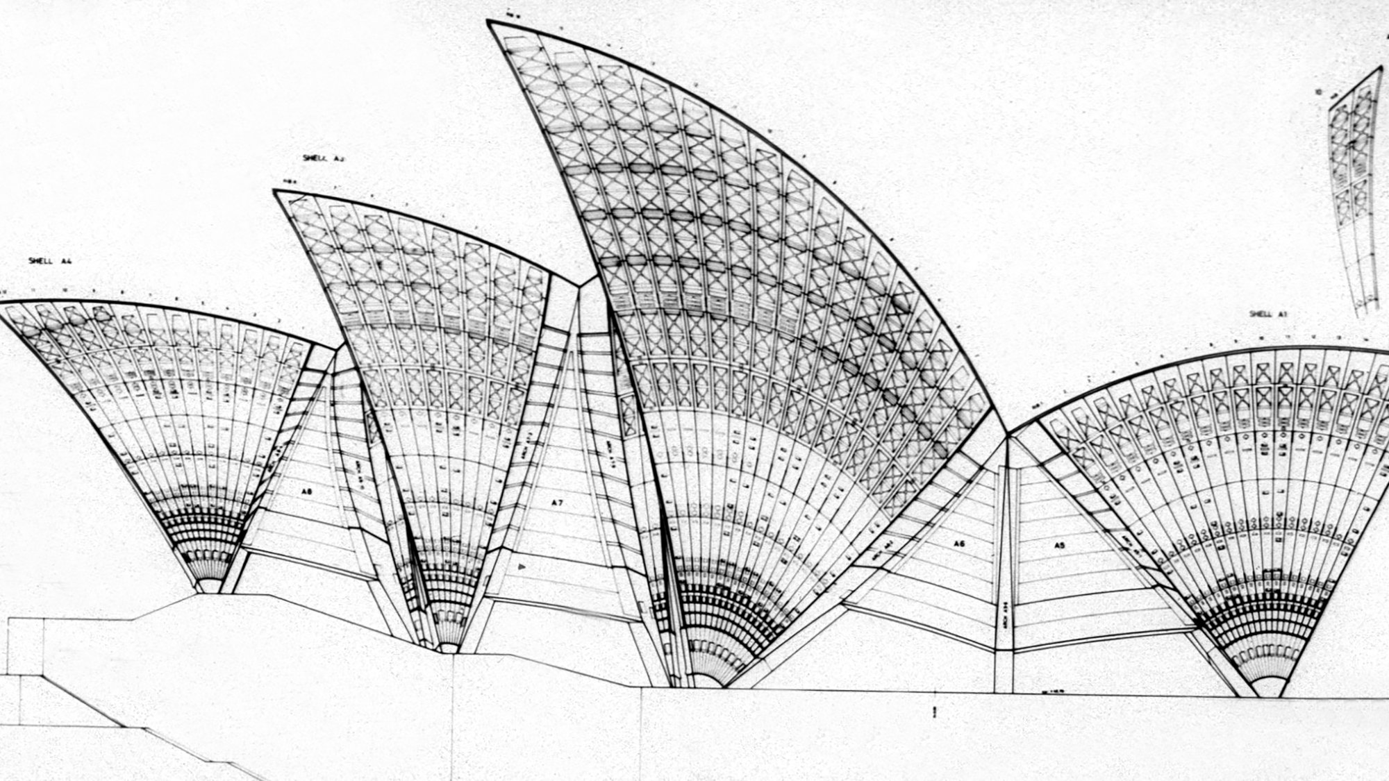 Engineer's sketch of the Sydney Opera House's shells