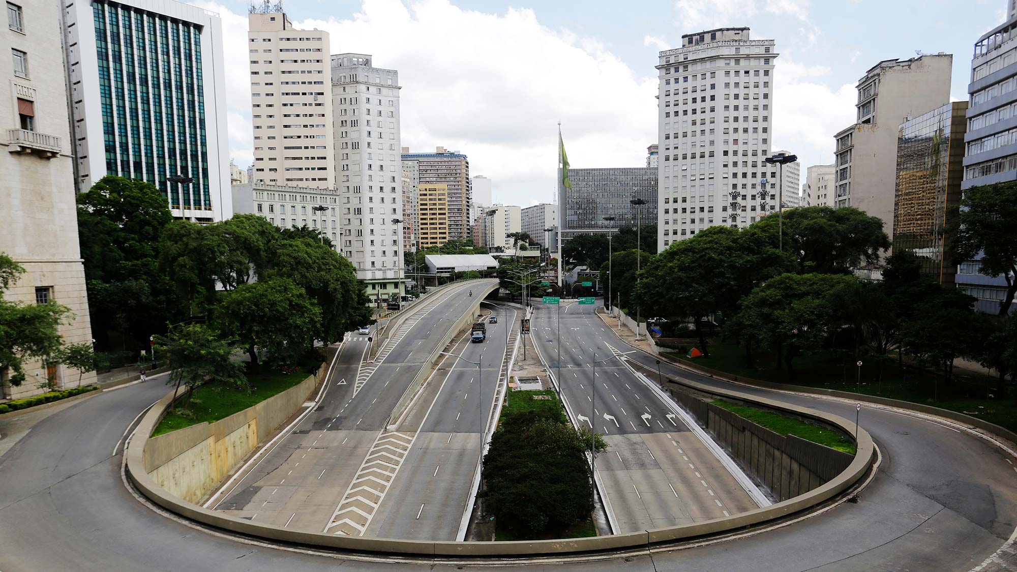 Streets of Sao Paolo deserted due to COVID-19
