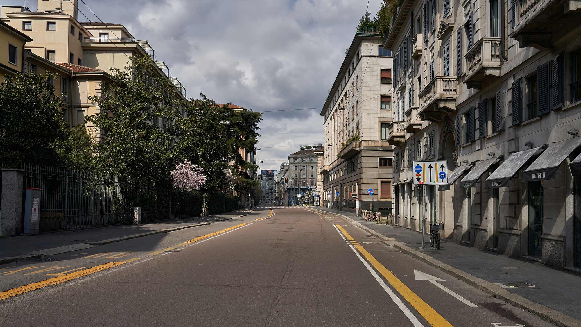 Empty street in Milan