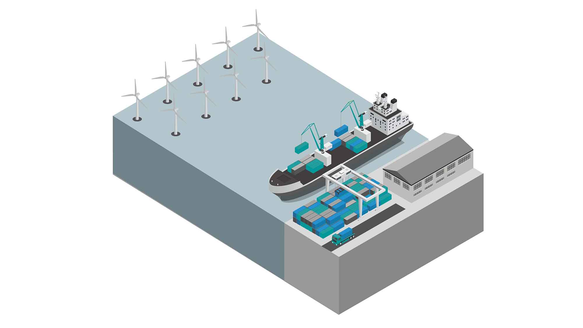 Offshore port hydrogen