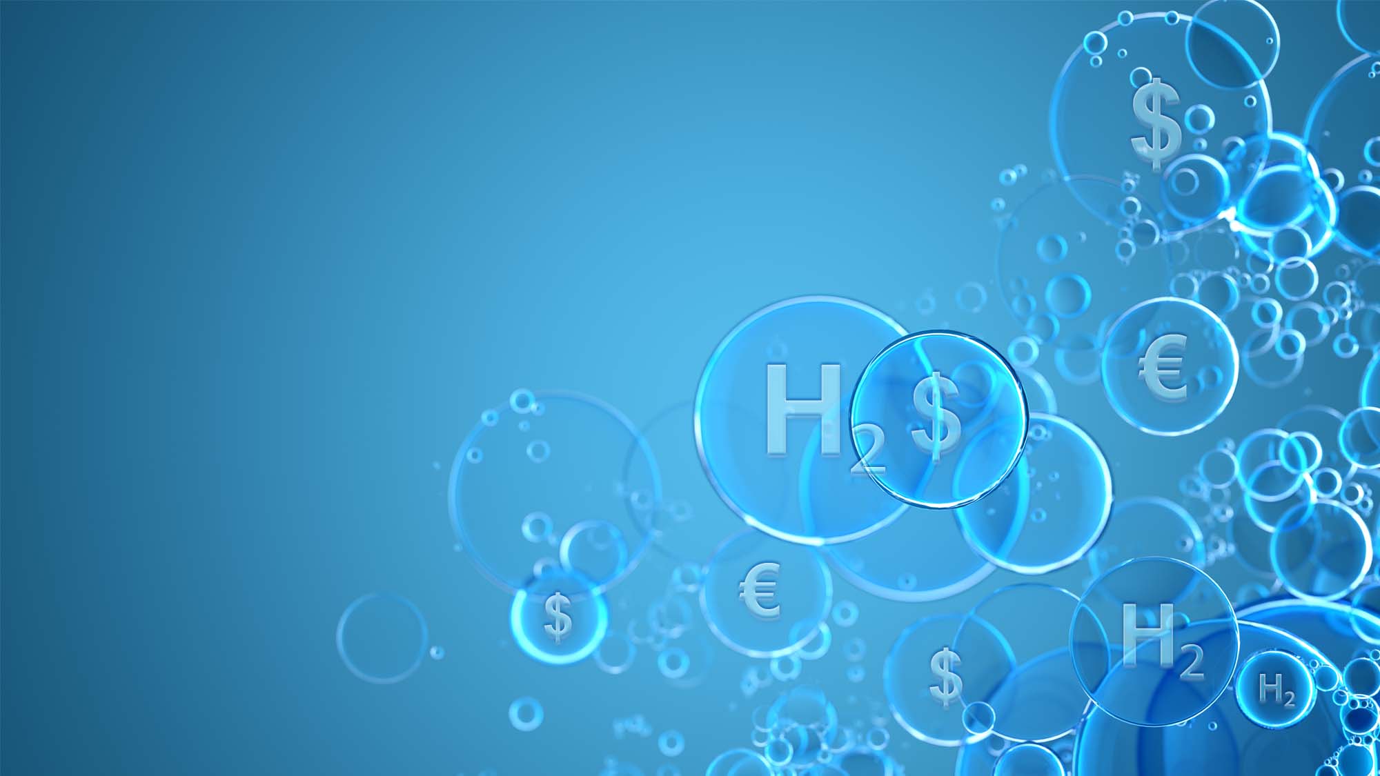 Abstract image with bubbles over a blue background