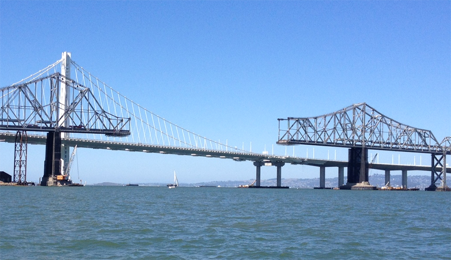 New east span of the San Francisco Oakland Bay Bridge under construction