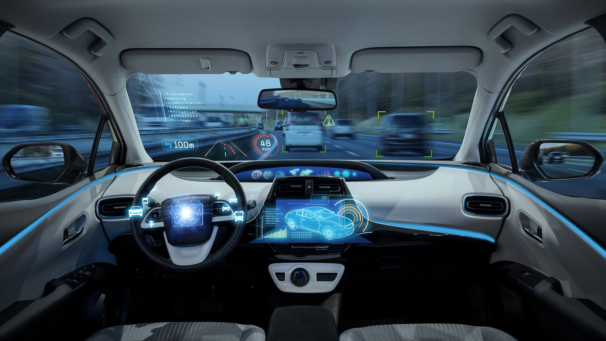Inside of autonomous car