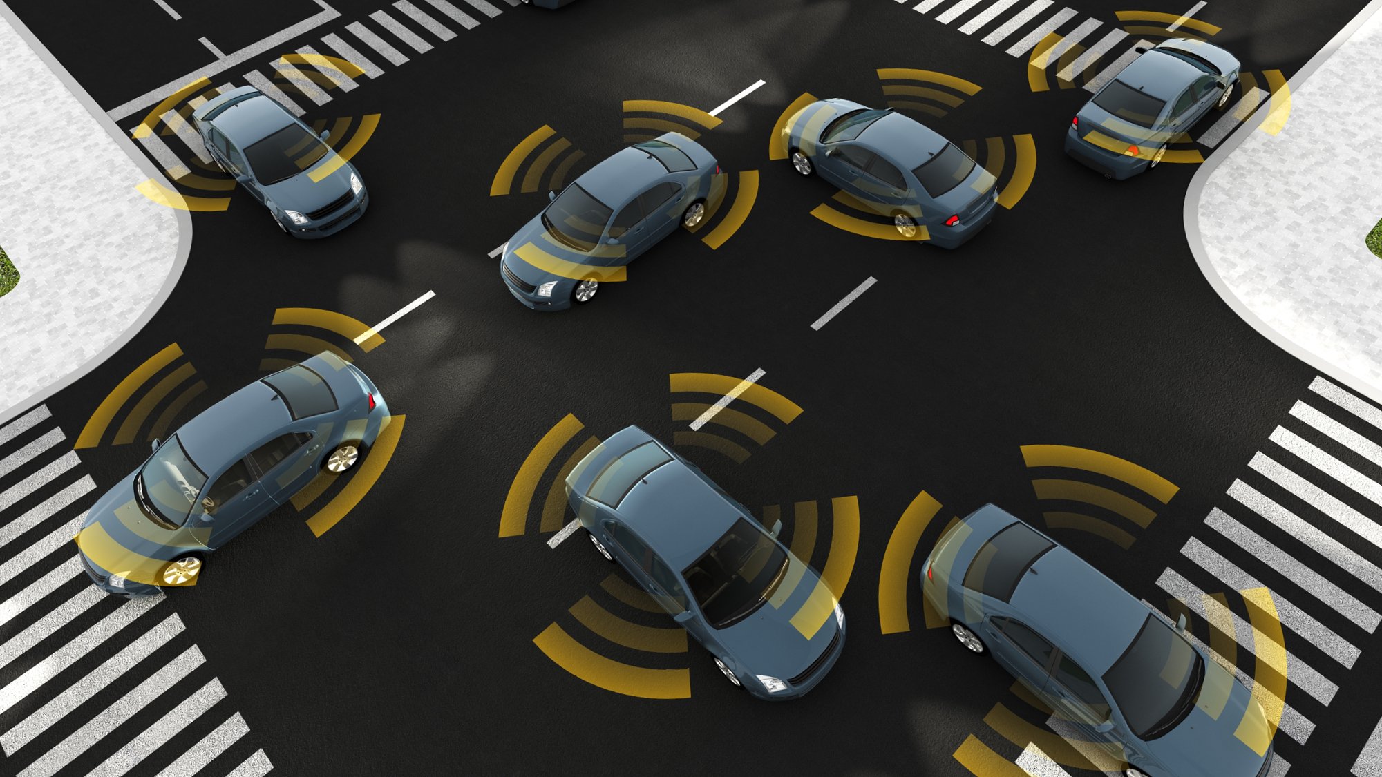 Autonomous vehicles at intersection