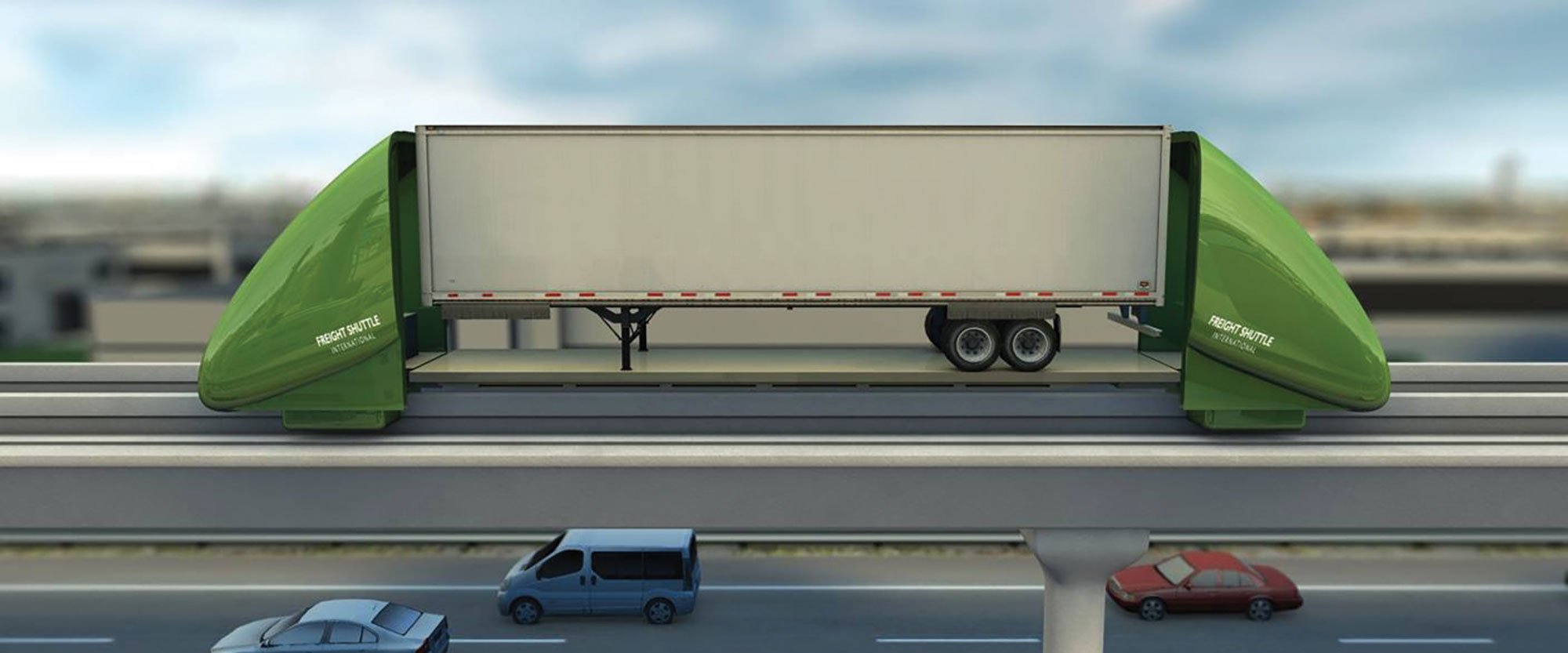 Rail freight transport of the future - illustration