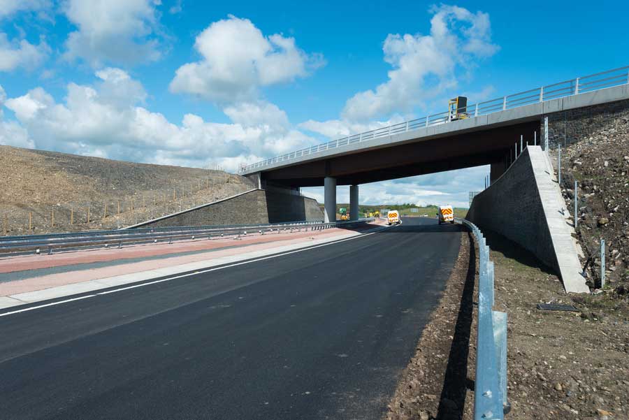View of the upgraded Brynmawr to Tredegar section of the A465.