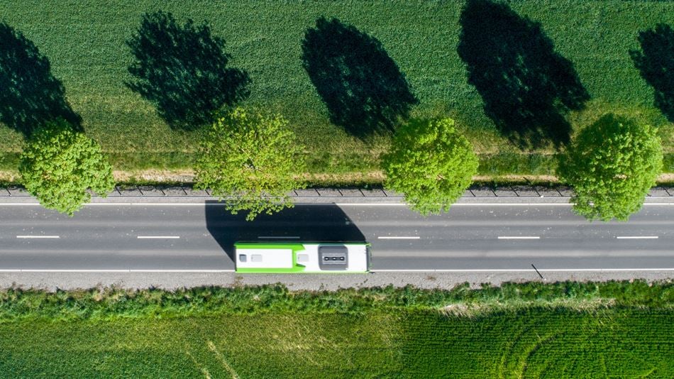 Zero emissions bus on highway