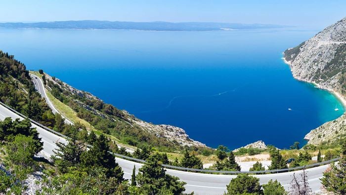 Makarska Riviera coast with Adriatic Highway
