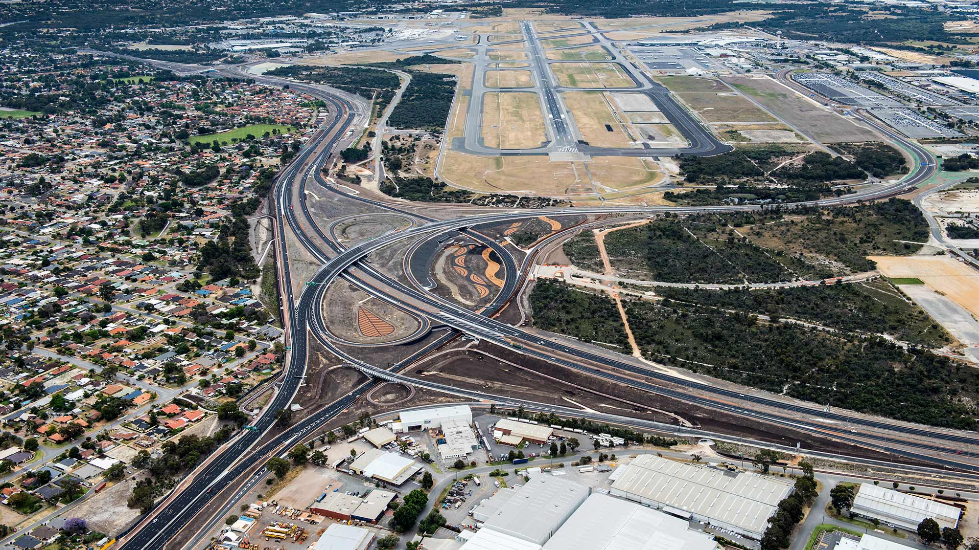 Aerial view of Perth Airport