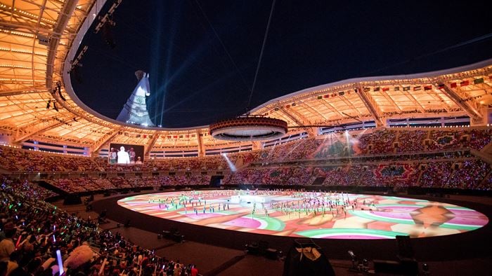 View of Ashgabat closing ceremony at the Olympic stadium. Credit: Ashgabat