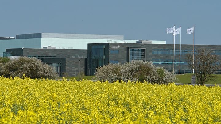Front view of Biogen European Manufacturing Facility