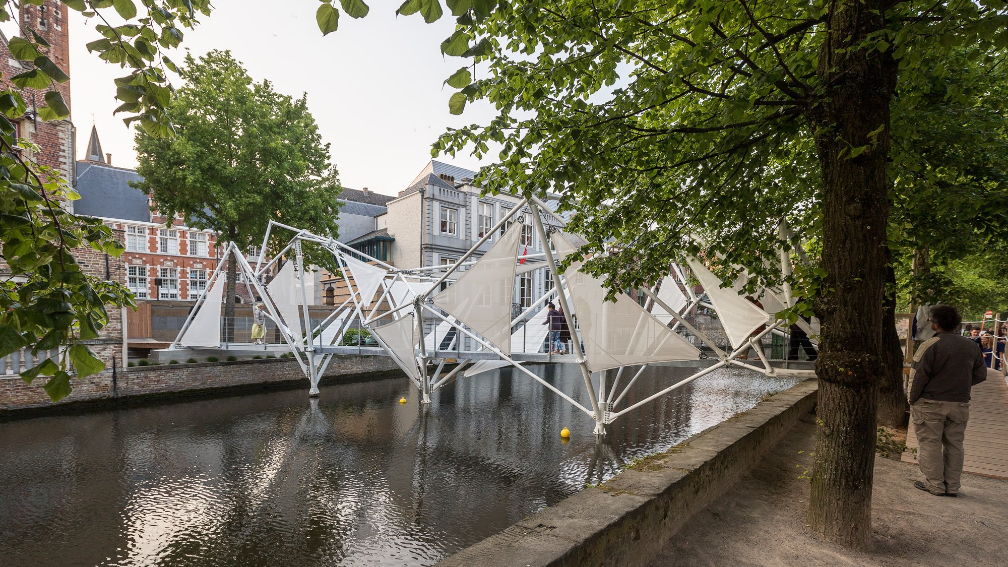 Bruges Canal Footbridge Sculpture 