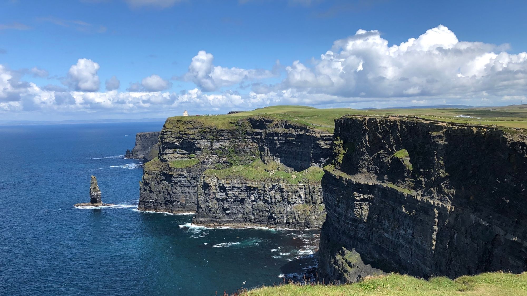 View of the Cliffs of Moher and Atlantic Ocean.