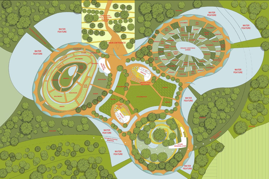 The site plan of the Botanical Garden, which will be developed in the first of five phases.