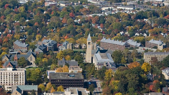 Aerial view of Cornell University