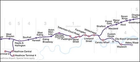 Map of Crossrail