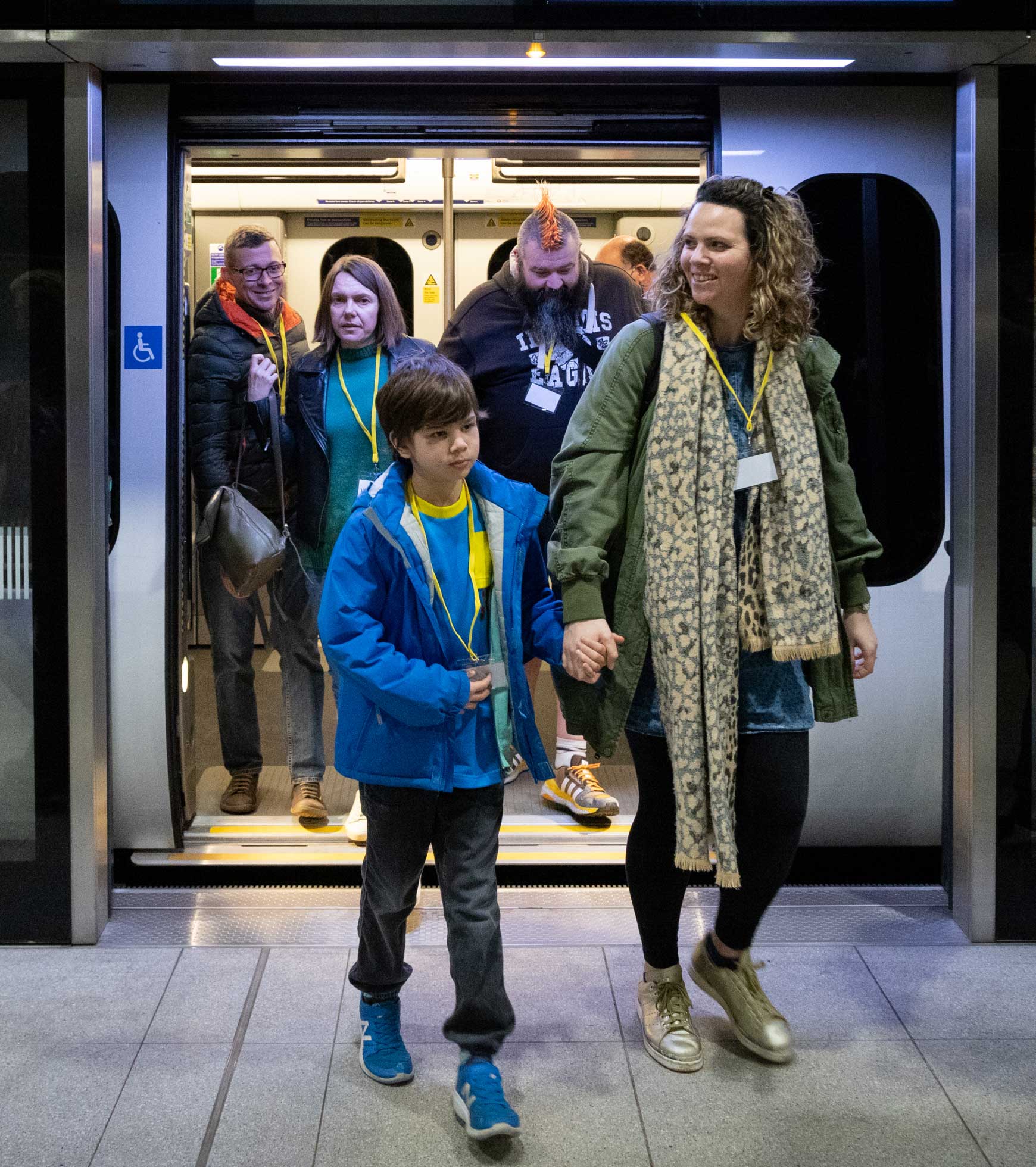 Passengers leaving a Crossrail train
