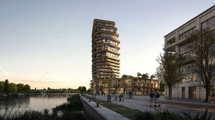 High rise timber tower in Amsterdam
