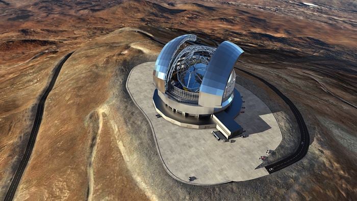 Aerial view of the European Extremely Large Telescope Enclosure _(c) ESO_L. Calçada_ACe Consortium