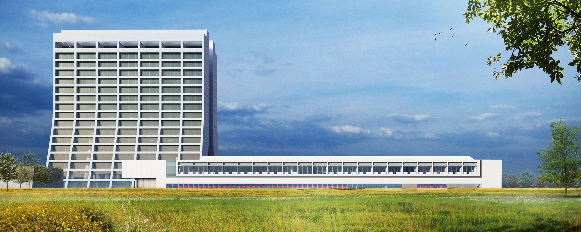 Exterior rendering of Fermilab's IERC