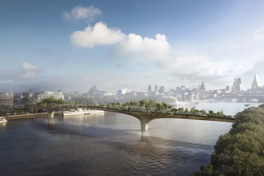 The Garden Bridge will have a distinctive aesthetic and be home to a 2500m<sup>2</sup> garden. 