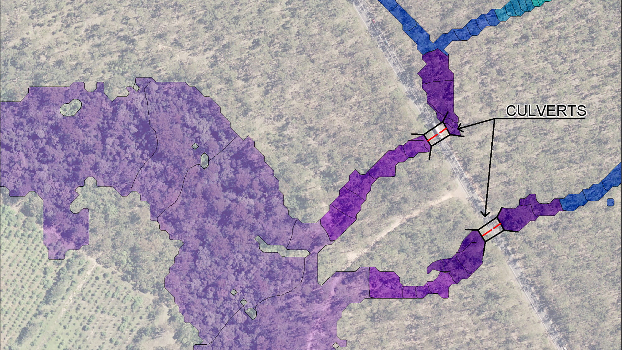 Flood map of Glenugie site