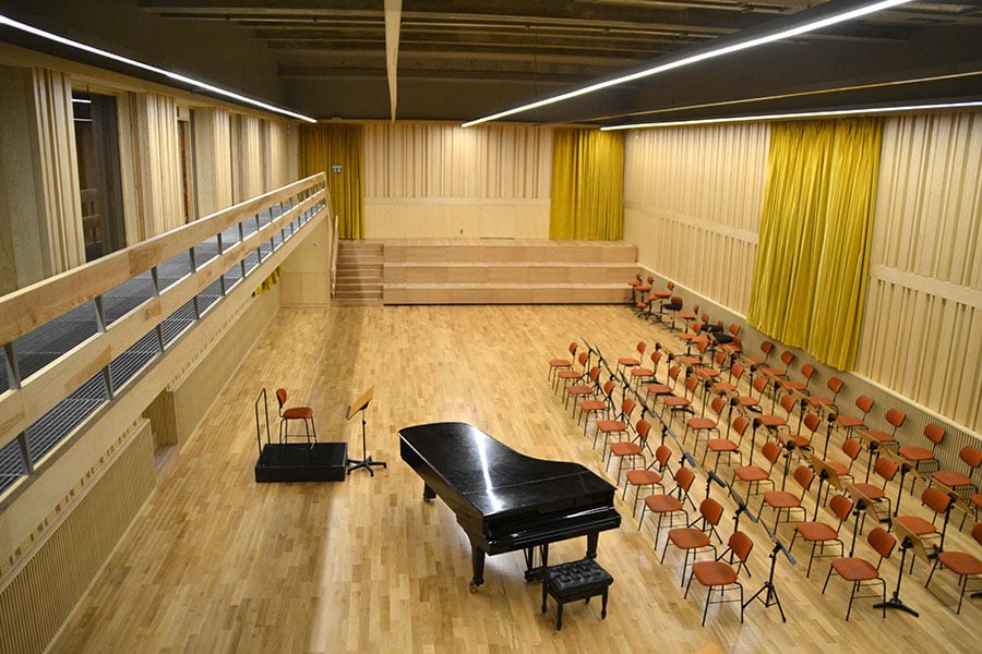 Orchestra rehearsal room.