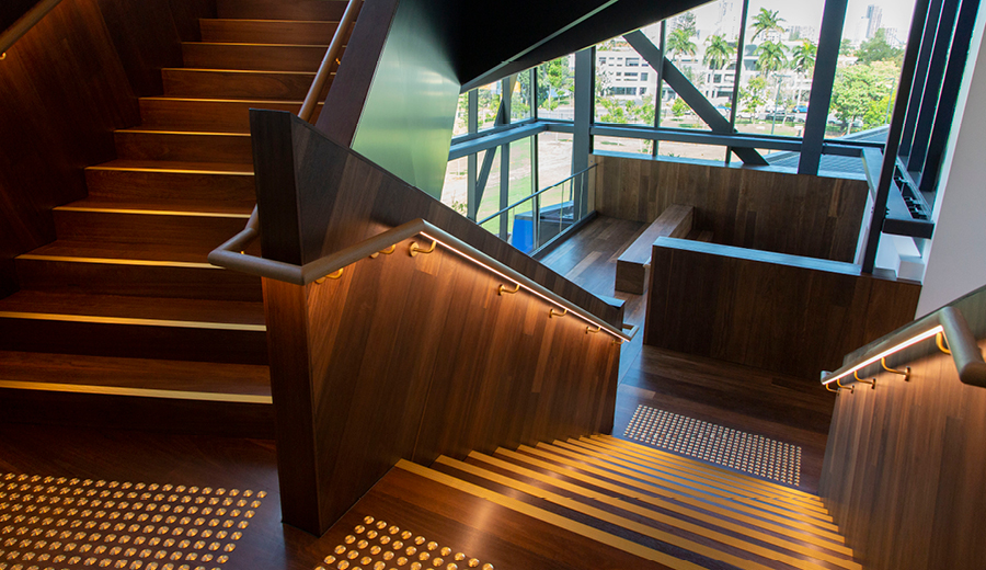 Interior staircase at HOTA Gallery, Gold Coast ©ARM Architecture