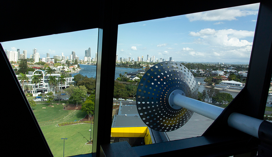 City views from the six-storey tower at HOTA Gallery, Gold Coast ©ARM Architecture