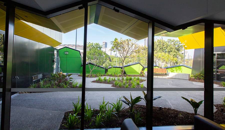 Interior walkways and garden at HOTA Gallery, Gold Coast ©ARM Architecture