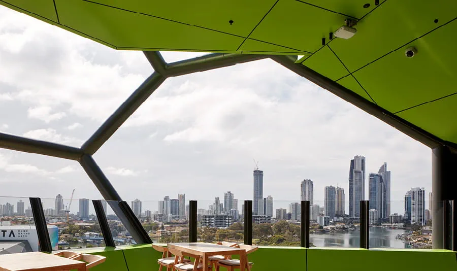 View from inside viewing platform at the HOTA Gallery, Queensland
