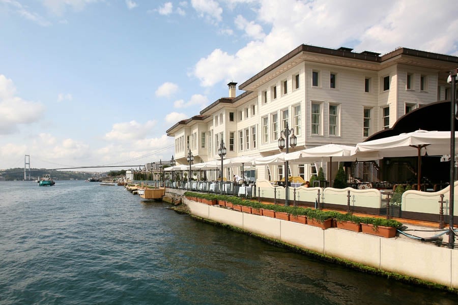 Nestled on the shores of the Bosphorus, the views from this hotel are astonishing and its façade reflects Turkish history. 
