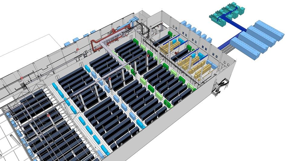 Mechanical, electrical, public health design scheme of IXcellerate Moscow One Data Centre