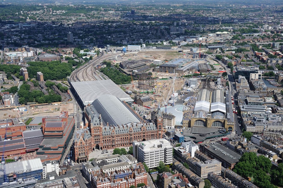 The King’s Cross Central redevelopment site is located between St Pancras International and King’s Cross Stations