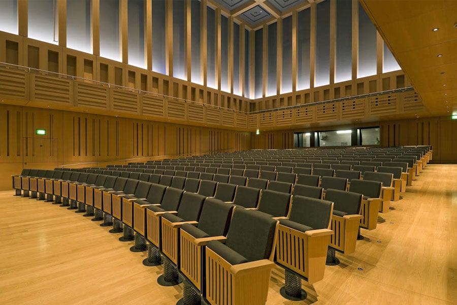 The recital hall is engineering to provide clarity, warmth and tone in acoustic performance.